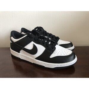 Size 7Y/8.5W Grade-School GS Nike Dunk Low Panda Sneakers Black White CW1590-100